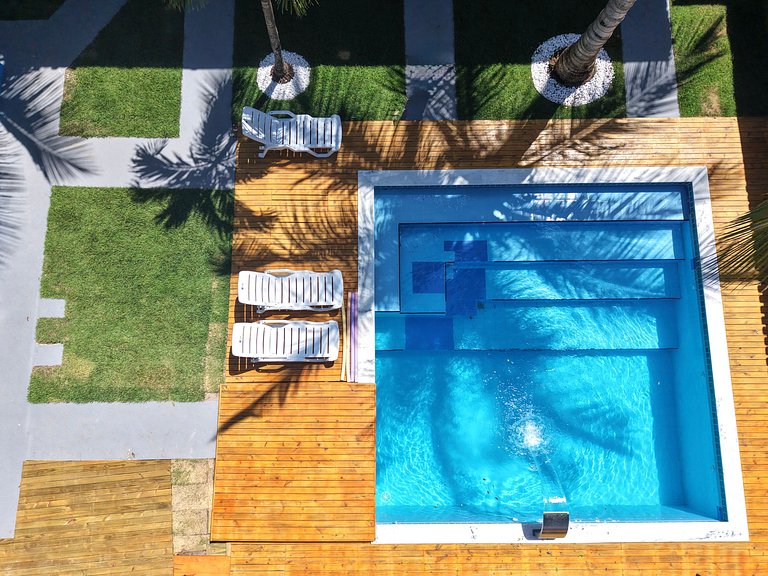 Suíte com 2 quartos e Varanda - 200m da Praia